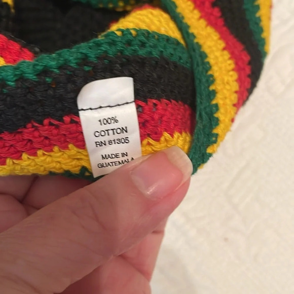 Jamaican Rasta Beanie Hat Marley Reggae One Size Cotton NWOT Multi Color - Picture 5 of 5